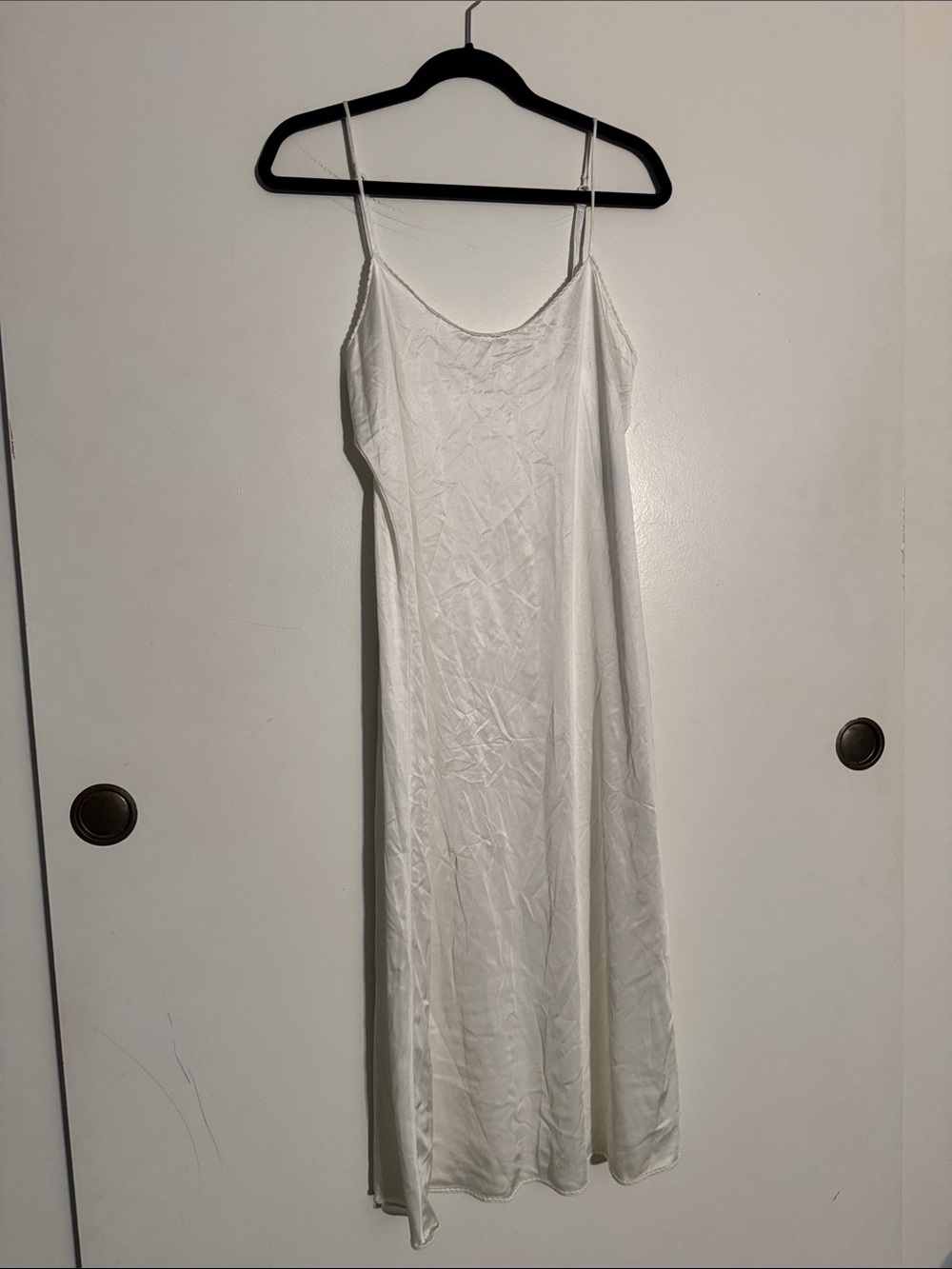 Vassarette Ivory Satin Lingerie Slip